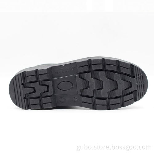 Black Action Leather Hard Work Oil Resistant Safety Shoes